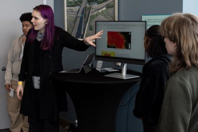 students presenting digital project